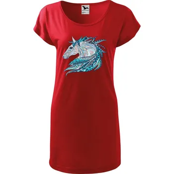 Dámské tričko DOBRÝ TRIKO Dámské tričko/šaty Hlava koně Velikost: M, Barva: Červená