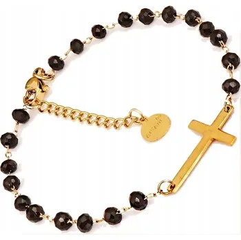 Náramek Náramek z chirurgické Ocel se zlatými a černými korálky