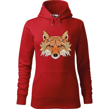 Dámská mikina DOBRÝ TRIKO Dámská mikina s potiskem Hlava lišky Velikost dámské mikiny: L, Barva: Červená