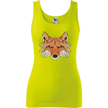 Dámské tričko DOBRÝ TRIKO Dámské tílko s potiskem Hlava lišky Velikost: XL, Barva: Limetková