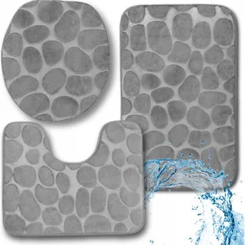 Koupelnová předložka Sada 3 koupelnových předložek – protiskluzová a savá prostiskluzová podložka