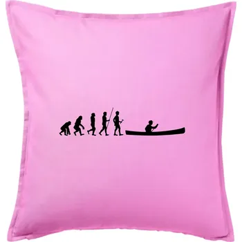 Polštář Evoluce kanoe stará - Polštář 50x50 - 50x50 - Pouze potah ( Růžová )
