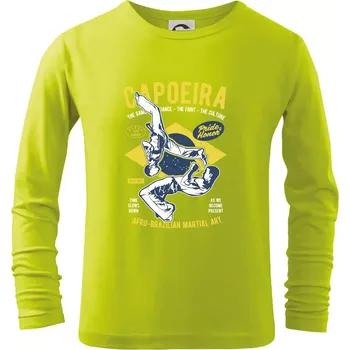 Chlapecké tričko Capoeira Afro-brazil art - Triko dětské Long Sleeve - 104-110cm / 3-4 roky ( Limetková )