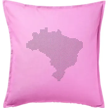 Polštář Mapa Brazílie body - Polštář 50x50 - 50x50 - Pouze potah ( Růžová )