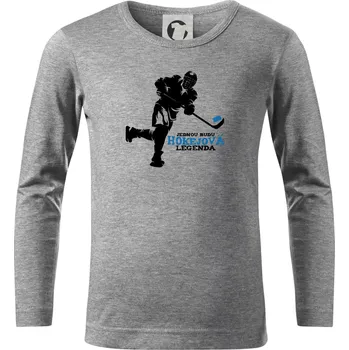 Chlapecké tričko Jednou budu hokejová legenda - Triko dětské Long Sleeve - 122 cm/6 let ( Tmavě šedý melír )