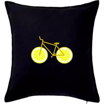 Polštář Kolo citrón (Moňas) - Polštář 50x50 - 50x50 - Pouze potah ( Černá )