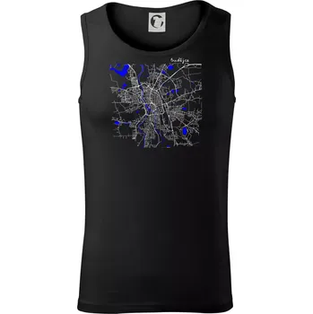 Pánské termoprádlo Budějce - Mapa s vodními toky - Tílko pánské Core - M ( Černá )