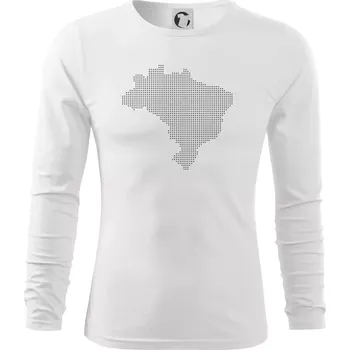 Pánská móda Mapa Brazílie body - Triko s dlouhým rukávem FIT-T long sleeve - S ( Bílá )