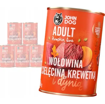 Krmivo pro psa John Dog Dýně s hovězím, telecím a krevetami 400g