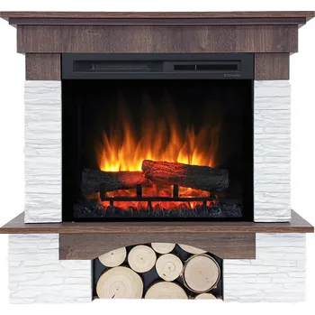 Stojící krb s topnou funkcí elektrický Dimplex hnědý 1400 W 91 x 91 x 31 cm