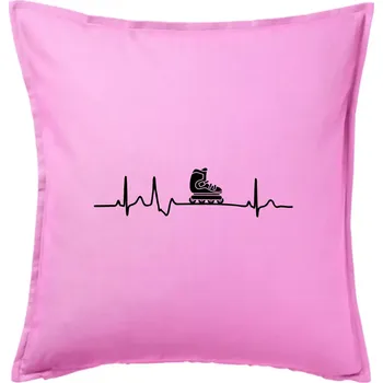 Polštář EKG inline - Polštář 50x50 - 50x50 - Pouze potah ( Růžová )