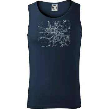 Mapy měst černobílé Budějce - Tílko pánské Core - 2XL ( Námořní modrá (velmi tmavá - téměř černá) )