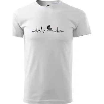 Pánské tričko EKG inline - Triko extra velké (5-8XL) - 7XL ( Bílá )