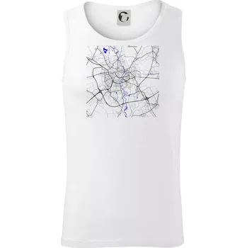 Olomouc - Mapa s vodními toky - Tílko pánské Core - 2XL ( Bílá )