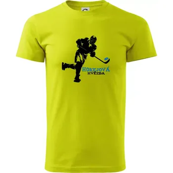 Hokejová hvězda - Klasické pánské triko vyšší gramáže - M ( Limetková )