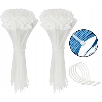 Organizace kabelů Upínací pásky, bílé stahovací pásky 100x2,5 mm 200 ks