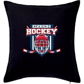 Polštář Czech Hockey erb - Mistrovství světa v ledním hokeji 2024 - Polštář 50x50 - 50x50 - Pouze potah ( Černá )