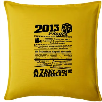 Polštář 2013 v kostce - Polštář 50x50 - 50x50 - Pouze potah ( Žlutá )