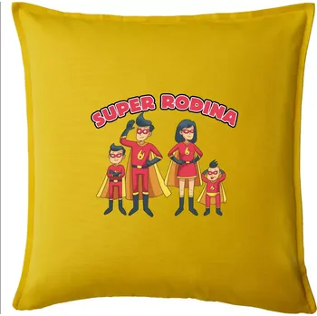 Polštář Super rodina - dva synové - Polštář 50x50 - 50x50 - Pouze potah ( Žlutá )