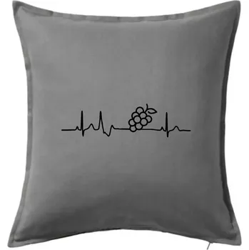 Polštář EKG hrozny - Polštář 50x50 - 50x50 - Včetně výplně ( Tmavě šedý melír )