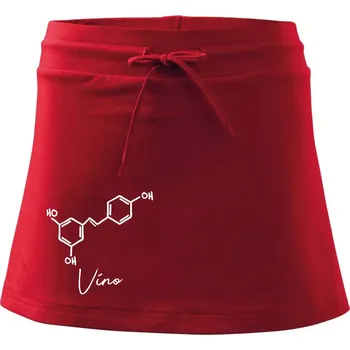 Dámská sukně Barová chemie - víno - Sportovní sukně - two in one - XS ( Červená )