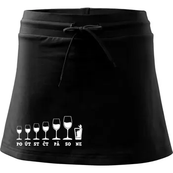 Dámská sukně Evoluce víno celý týden - Sportovní sukně - two in one - XL ( Černá )