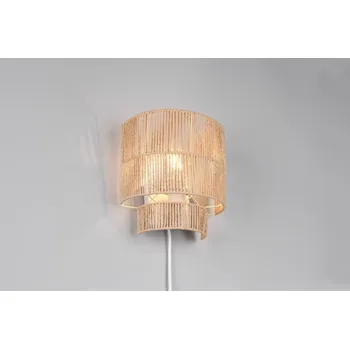 Nástěnné svítidlo TRIO Reality R20071026 SATNA nástěnné svítidlo s vypínačem 1xE27 bílá matná, přírodní