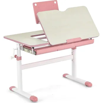 Dětský stůl DESKTHERAPY Dětský rostoucí a sklopný stůl COSTWAY START růžový pro děti od 3 - 12 let
