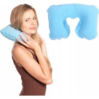 Polštář AJK Polštář Cestovní Polštářek Ergonomická Opěrka Hlava Modrá
