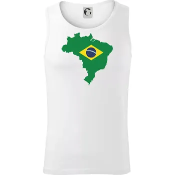 Brazílie vlajka v mapě - Tílko pánské Core - XL ( Bílá )