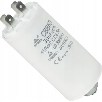 Kondenzátor Startovací kondenzátor motoru s konektory 30 uF 450 V pro podavače kotlů ÚT