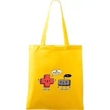 Plus a mínus - Taška bavlněná - 42 x 38 cm ( Žlutá )