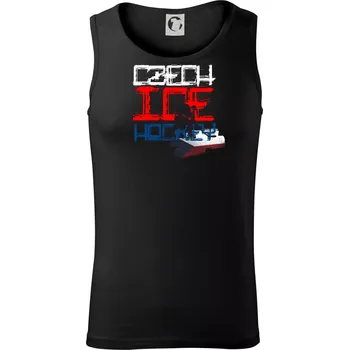 Pánské termoprádlo Czech ice hockey - nápis a vlajka - Mistrovství světa v ledním hokeji 2026 - Tílko pánské Core - L ( Černá )