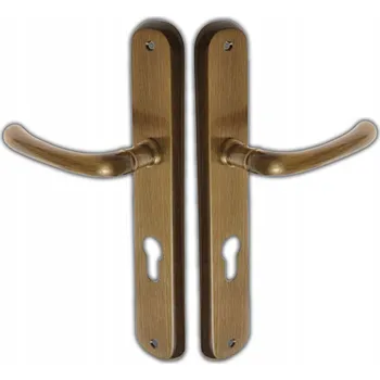 Dveřní kování KLIKA DVEŘNÍ PRO DVEŘE GAJA ŠTÍTEK PRO VLOŽKU 90 MOSAZNÁ LITÁ PATINA