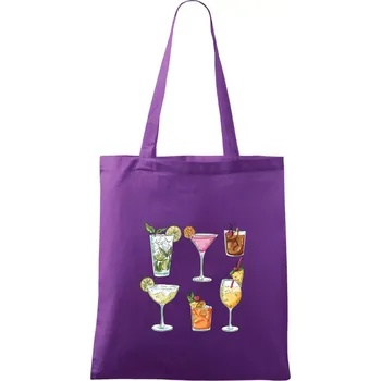 Koktejly - Taška bavlněná - 42 x 38 cm ( Fialová )