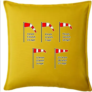 Polštář Větrný rukáv rychlosti - Polštář 50x50 - 50x50 - Pouze potah ( Žlutá )