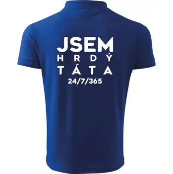 Pánská košile Jsem hrdý táta - Polokošile pánská Pique Polo 203 - 4XL ( Královská modrá )
