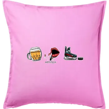 Polštář Hattrick hokej - Polštář 50x50 - 50x50 - Pouze potah ( Růžová )