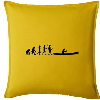 Polštář Evoluce kanoe stará - Polštář 50x50 - 50x50 - Pouze potah ( Žlutá )