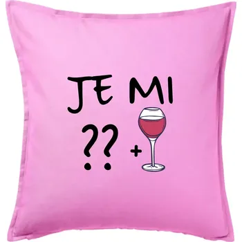 Polštář Je mi ?? + víno (Váš věk) - Polštář 50x50 - 50x50 - Pouze potah ( Růžová )