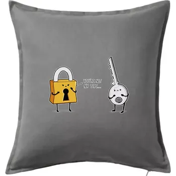 Polštář Zámek a klíč - Polštář 50x50 - 50x50 - Pouze potah ( Tmavě šedý melír )