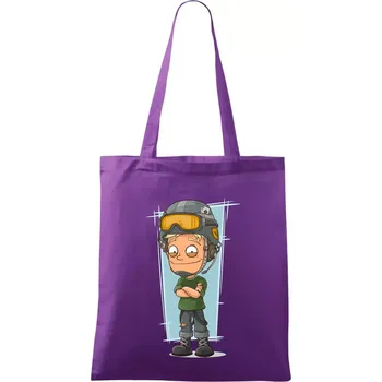 Nákupní taška Vesmírný voják denim - Taška bavlněná - 42 x 38 cm ( Fialová )