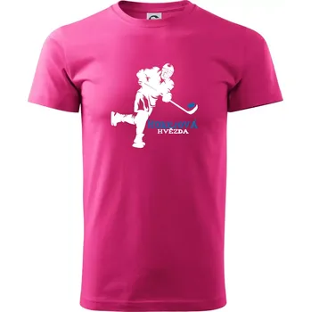 Pánská móda Hokejová hvězda - Klasické pánské triko vyšší gramáže - L ( Purpurová )