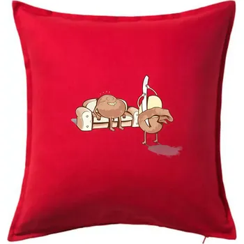 Polštář Brambora striptýz - Polštář 50x50 - 50x50 - Pouze potah ( Červená )