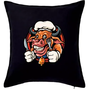 Polštář Kráva na gril - Polštář 50x50 - 50x50 - Pouze potah ( Černá )