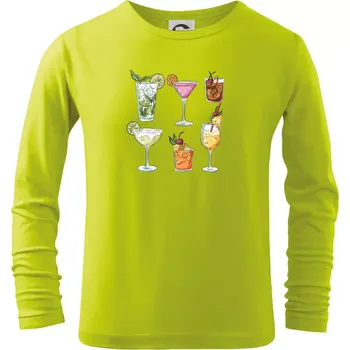 Chlapecké tričko Koktejly - Triko dětské Long Sleeve - 146 cm/10 let ( Limetková )