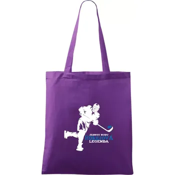 Nákupní taška Jednou budu hokejová legenda - Taška bavlněná - 42 x 38 cm ( Fialová )