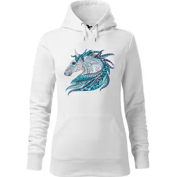 Dámská mikina DOBRÝ TRIKO Dámská mikina s potiskem Hlava koně Velikost dámské mikiny: XS, Barva: Bílá