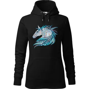 Dámská mikina DOBRÝ TRIKO Dámská mikina s potiskem Hlava koně Velikost dámské mikiny: XS, Barva: Černá