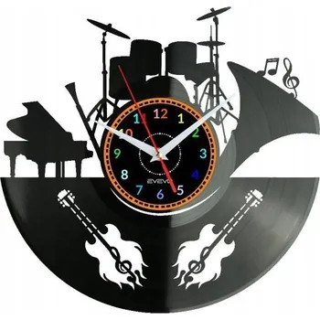 Hodiny Hudba Klavír HODINY nástěnné DEKORATIVNÍ MODERNÍ VINYLOVÁ DESKA